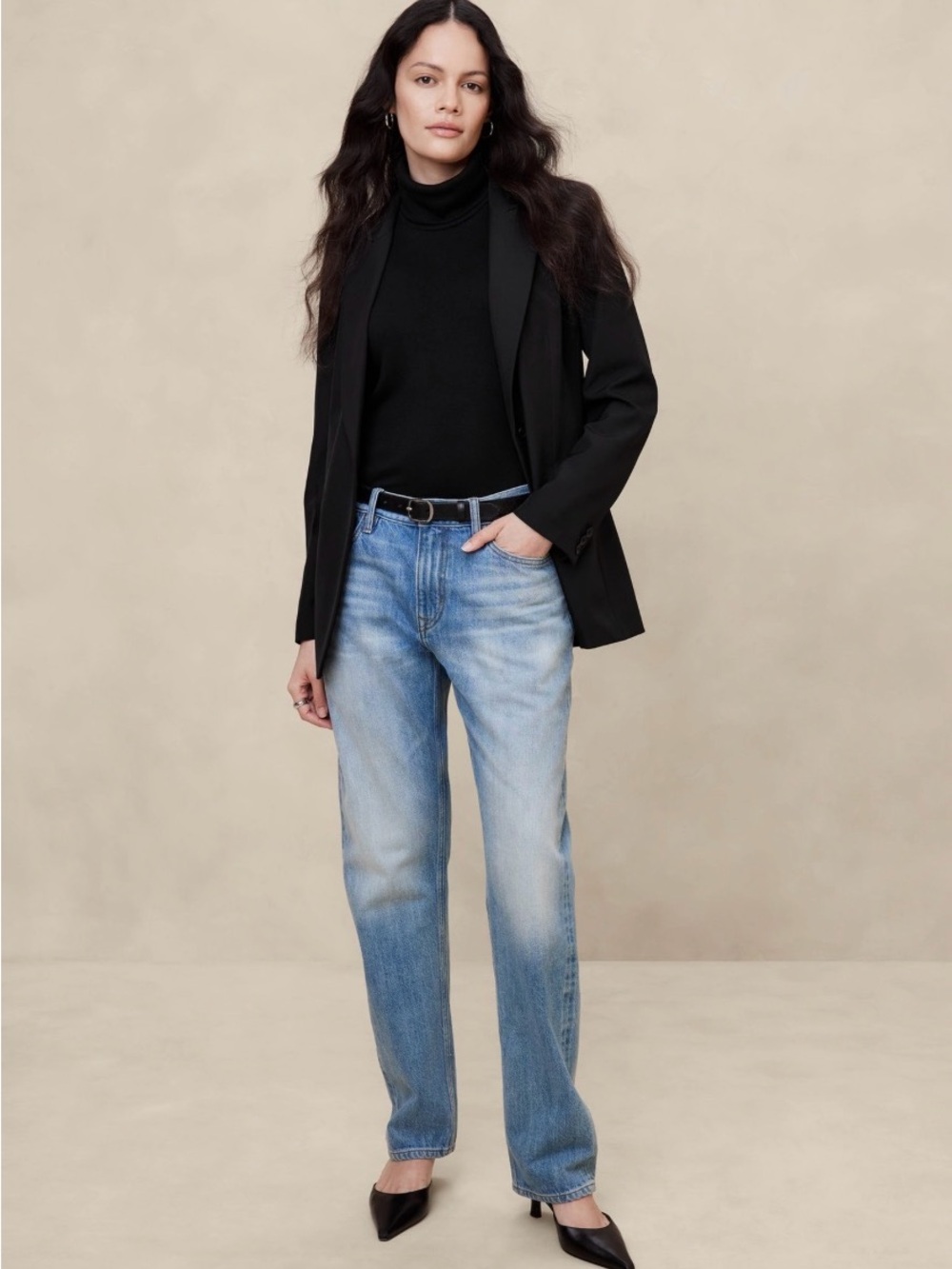 Women’s Double-Breasted Navy Blazer